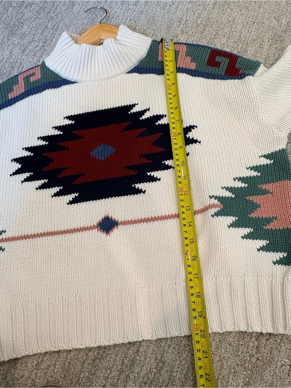 The Upside 100% Organic Cotton Southwestern Mock Neck Knit Sweater | Size Small - Picture 10 of 10